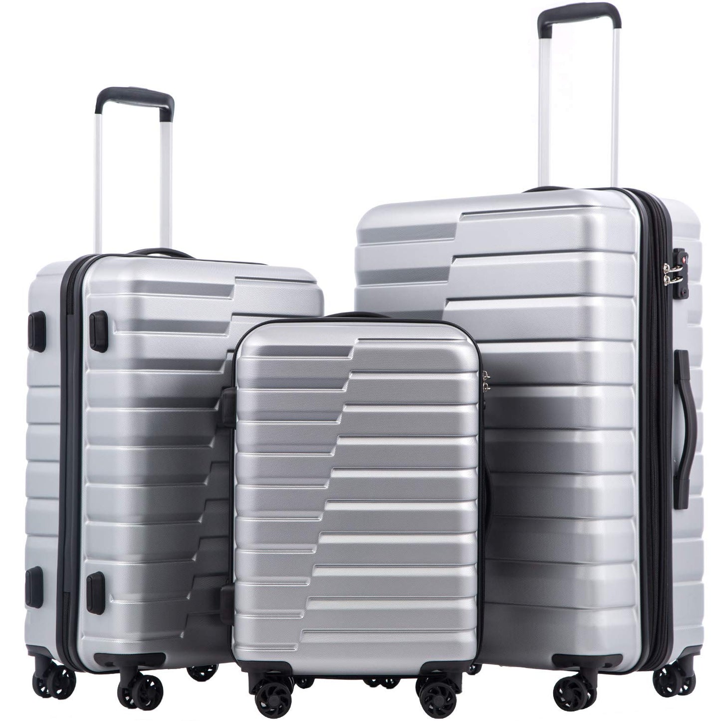 Coolife Luggage Suitcase Luggage set PC ABS TSA Lock Spinner Carry on 3 Piece Sets