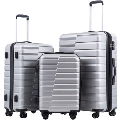 Coolife Luggage Suitcase Luggage set PC ABS TSA Lock Spinner Carry on 3 Piece Sets