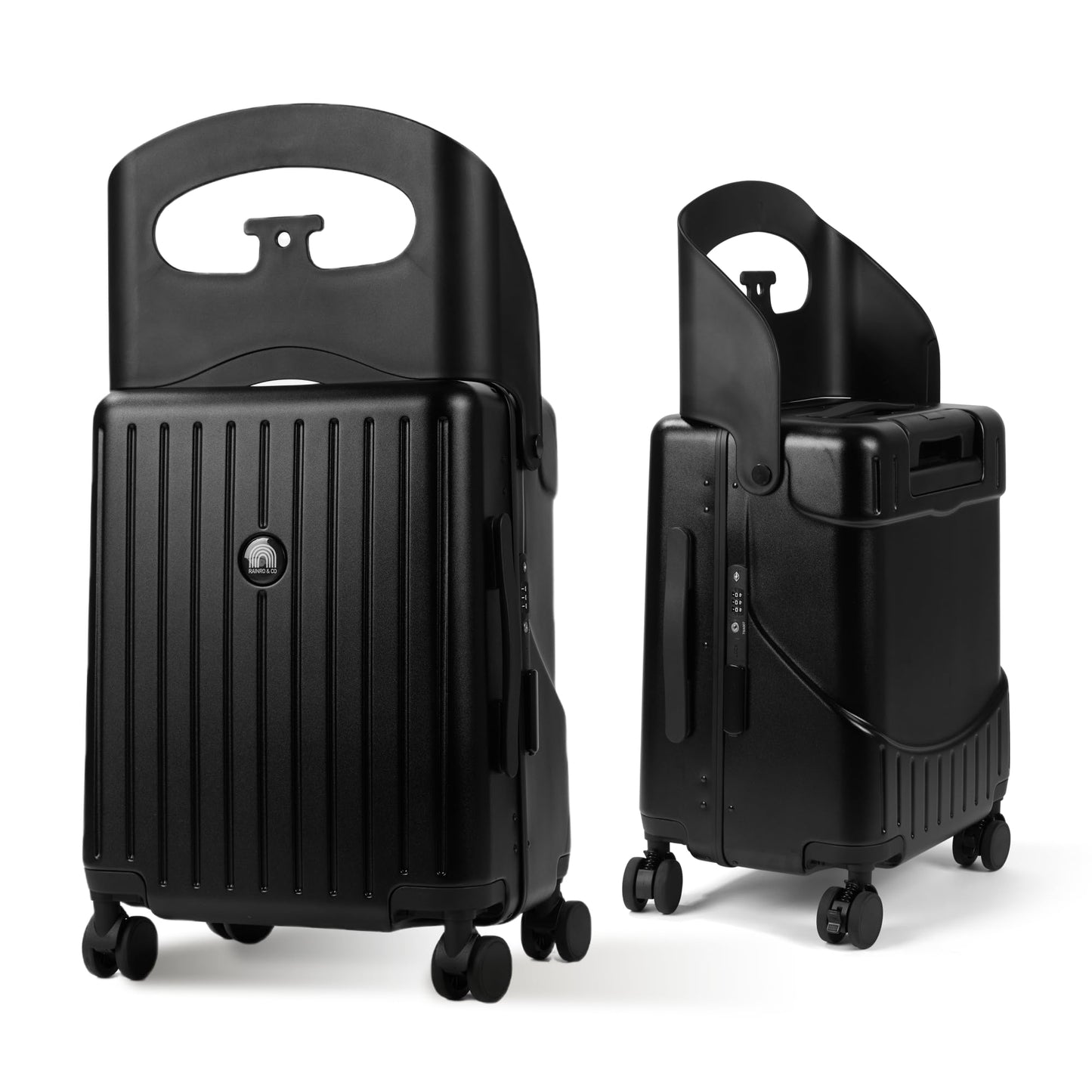 RAINRO & CO Butter Beige 20" Ride-On Carry-On Luggage for Kids & Adults with Built-In Seat, Spinner Wheels, and Secure TSA Lock – Durable Hardside Carry-On