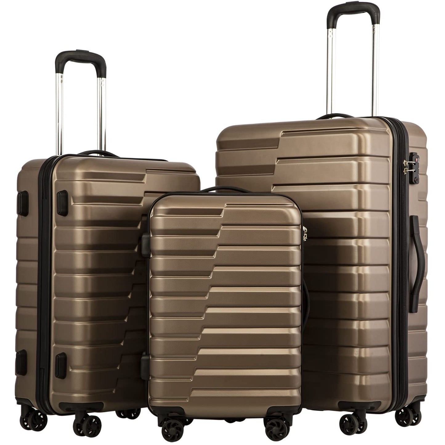 Coolife Luggage Suitcase Luggage set PC ABS TSA Lock Spinner Carry on 3 Piece Sets