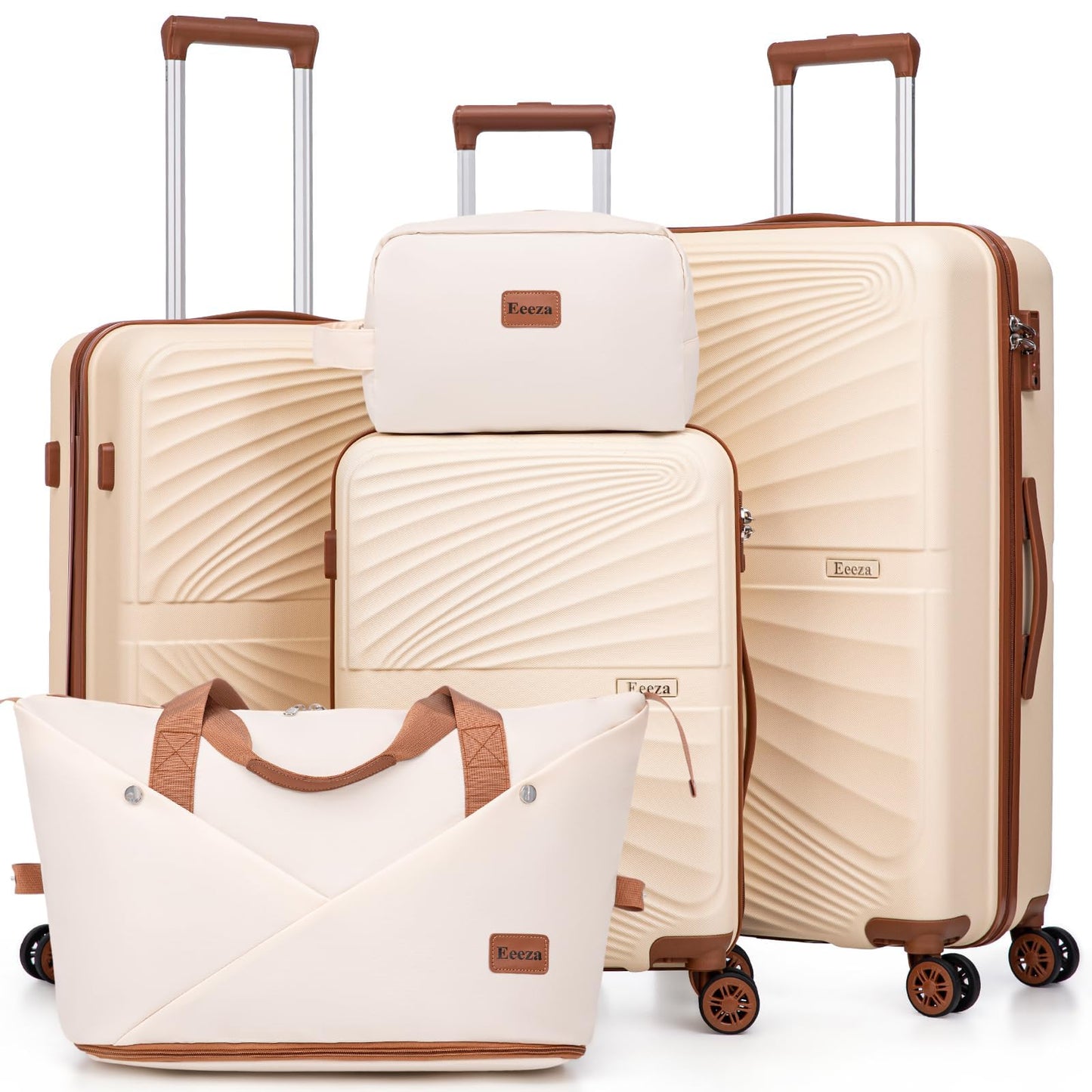 Eeeza Luggage Sets 5 Piece, Suitcases with Wheels, ABS Hard Case Luggage with TSA Lock Spinner Wheels, Carry On Luggage Set (20/24/28 inch)