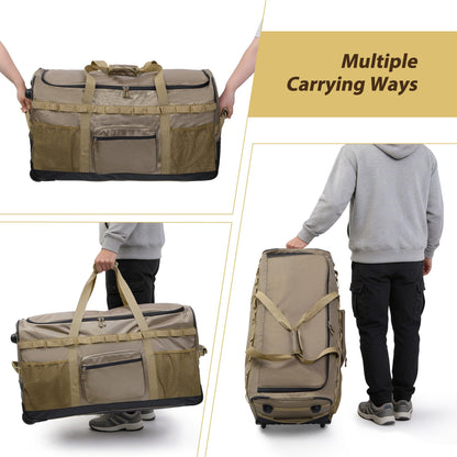 REDCAMP 85L/120L/140L Foldable Duffle Bag with Wheels, Large Travel Duffel Bag