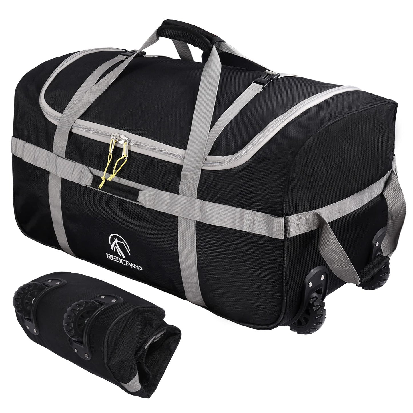 REDCAMP 85L/120L/140L Foldable Duffle Bag with Wheels, Large Travel Duffel Bag