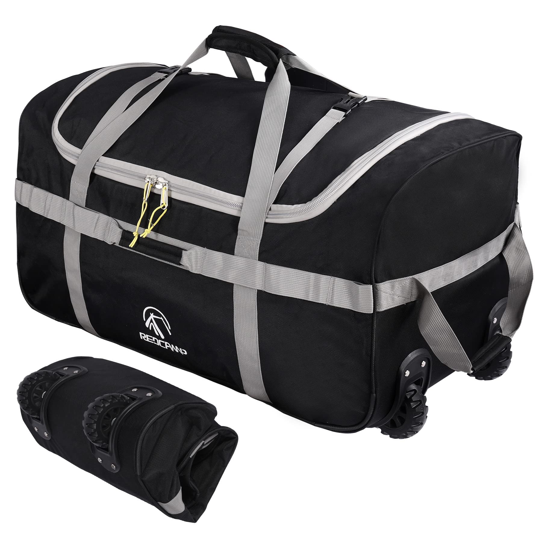 REDCAMP 85L/120L/140L Foldable Duffle Bag with Wheels, Large Travel Duffel Bag