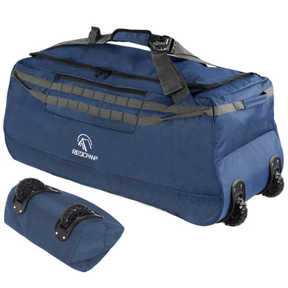 REDCAMP 85L/120L/140L Foldable Duffle Bag with Wheels, Large Travel Duffel Bag