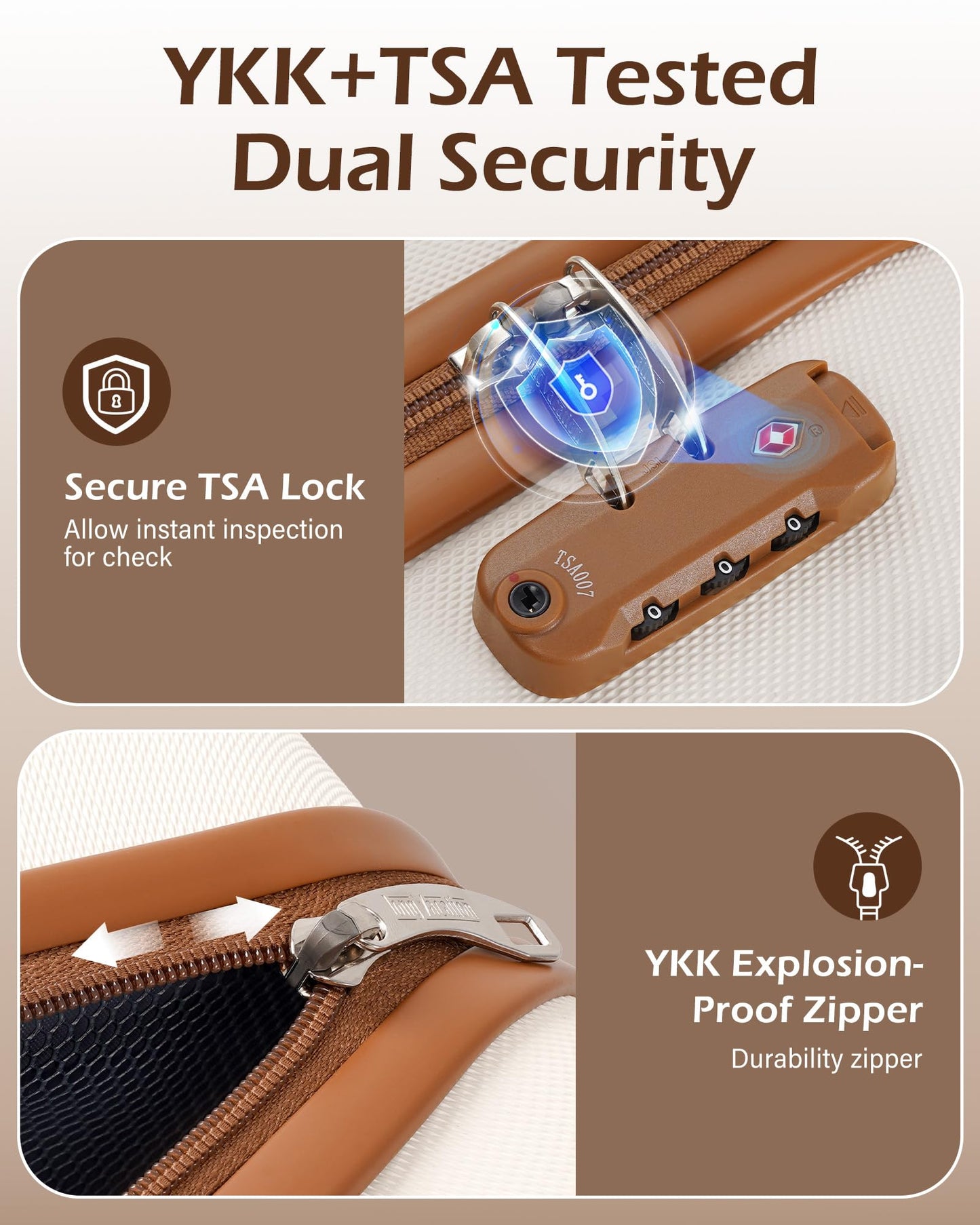 LONG VACATION Luggage Set 4 Piece Luggage Set ABS hardshell TSA Lock Spinner Wheels Luggage Carry on Suitcase