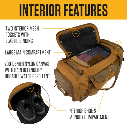 Carhartt Heavy Haul Utility Duffel Bag's, Water-Resistant Packable Bag for Jobsite, Gym, and Travel