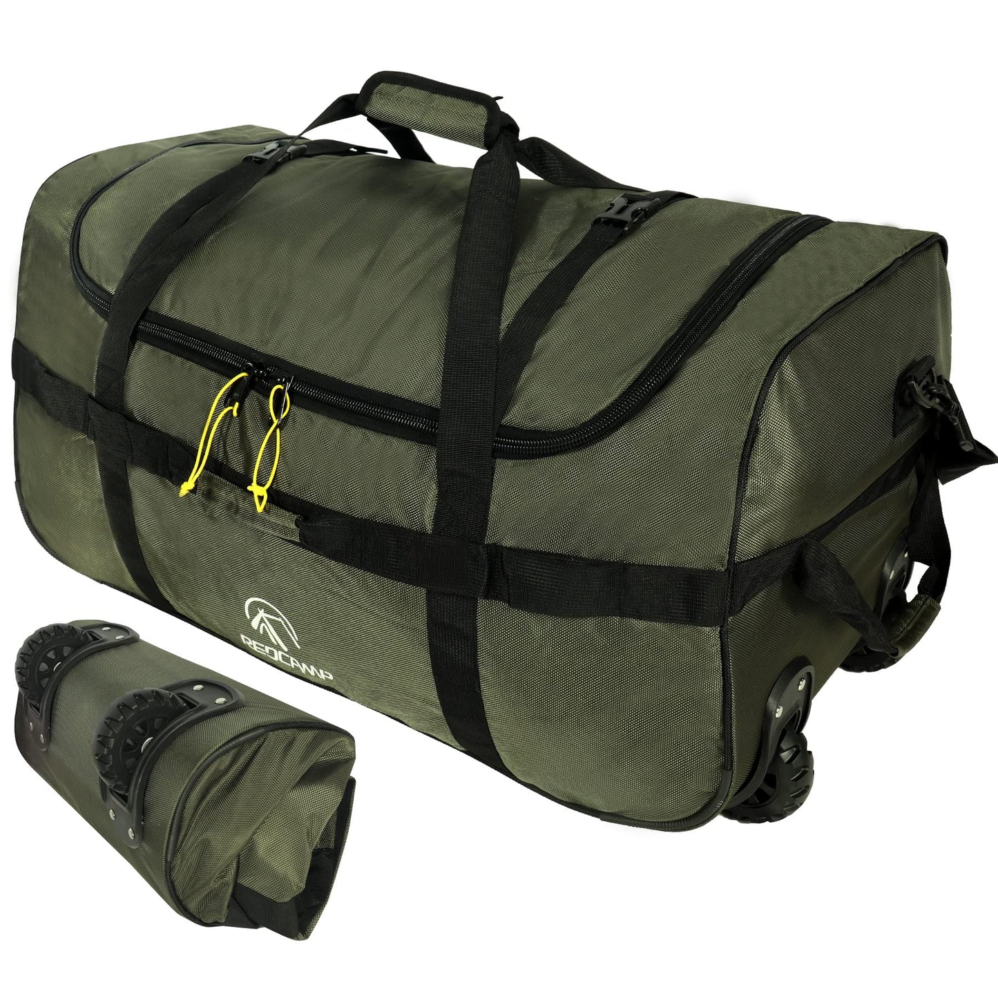 REDCAMP 85L/120L/140L Foldable Duffle Bag with Wheels, Large Travel Duffel Bag