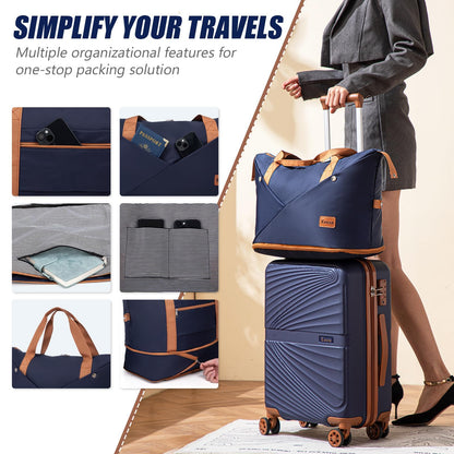 Eeeza Luggage Sets 5 Piece, Suitcases with Wheels, ABS Hard Case Luggage with TSA Lock Spinner Wheels, Carry On Luggage Set (20/24/28 inch)