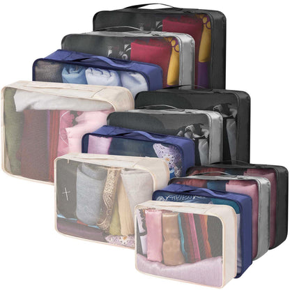 Silkfly 12 Pcs Packing Cubes for Suitcase Travel Luggage Bags Bulk Mesh Organizer Set for Hiking Camping Backpacking Clothes Accessories