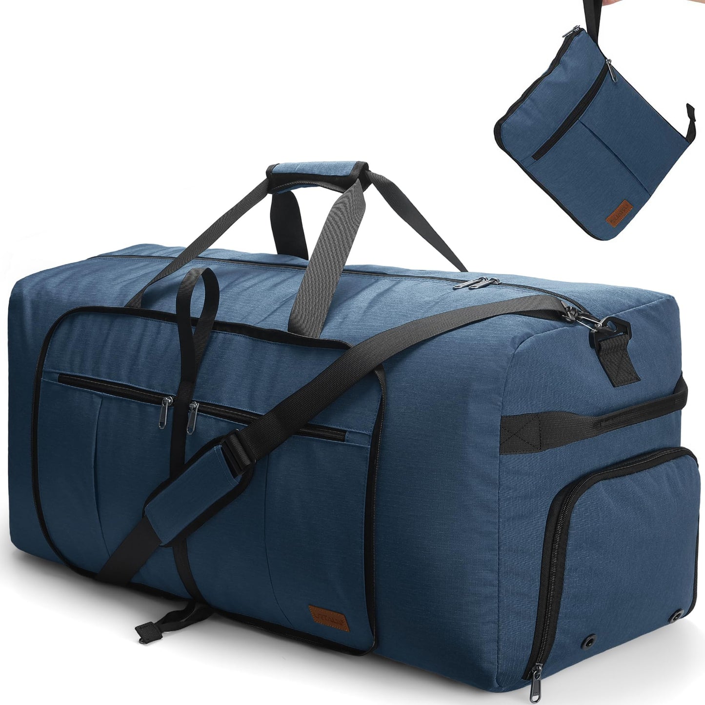 Urtala Travel Duffel Bag for Women & Men, Large Foldable Overnight Weekender Bag with Shoes Compartment & Shoulder Strap, Lightweight Waterproof Luggage Bag