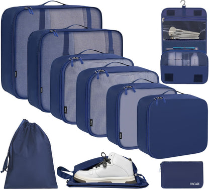 BAGAIL 6 Set/8 Set/10 Set Packing Cubes Various Sizes Packing Organizer for Travel Accessories Luggage Carry On Suitcase