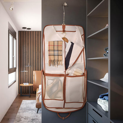ZEGUR Premium Suit Garment Bag Carry On - Hangs 4 Suits - Travel & Business with Shoulder Strap and Laptop Compartment
