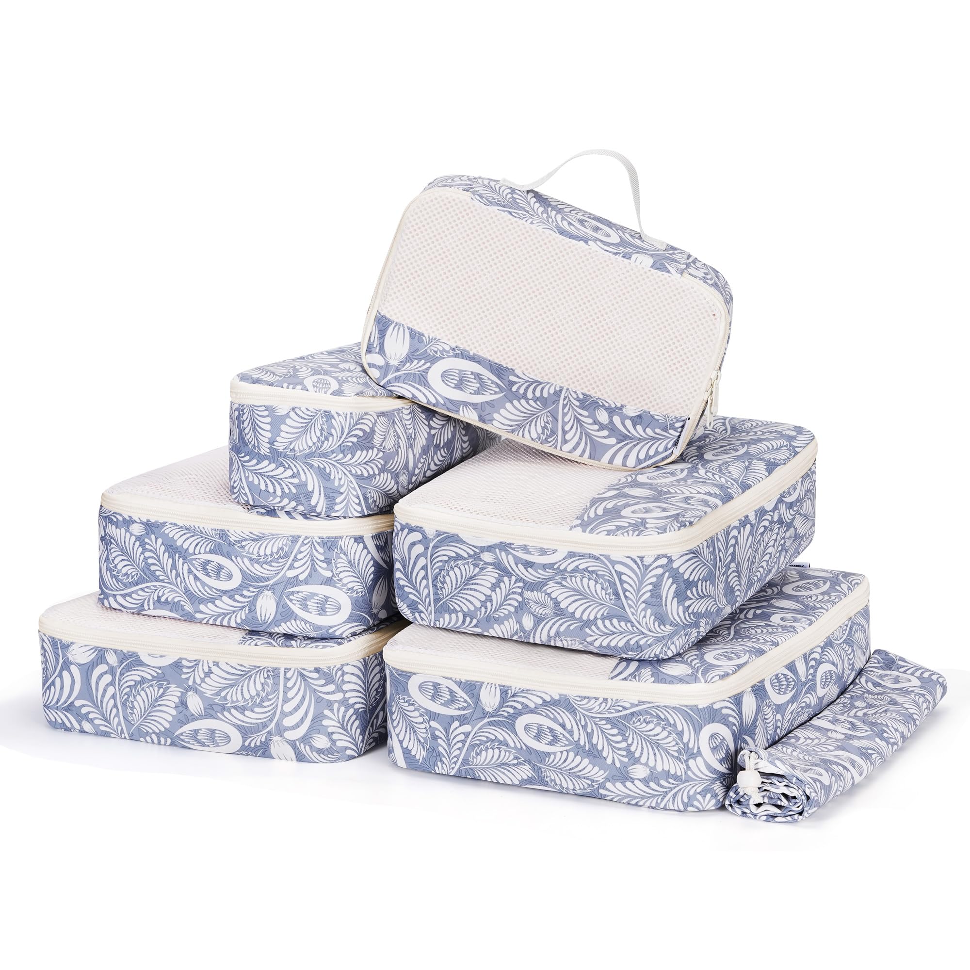 Narwey 7 Set Packing Cubes for Travel Carry on Suitcase Luggage Organizer Bags for Kids Women Men, Durable Packing Organizers Bag, Travel Essentials Accessories