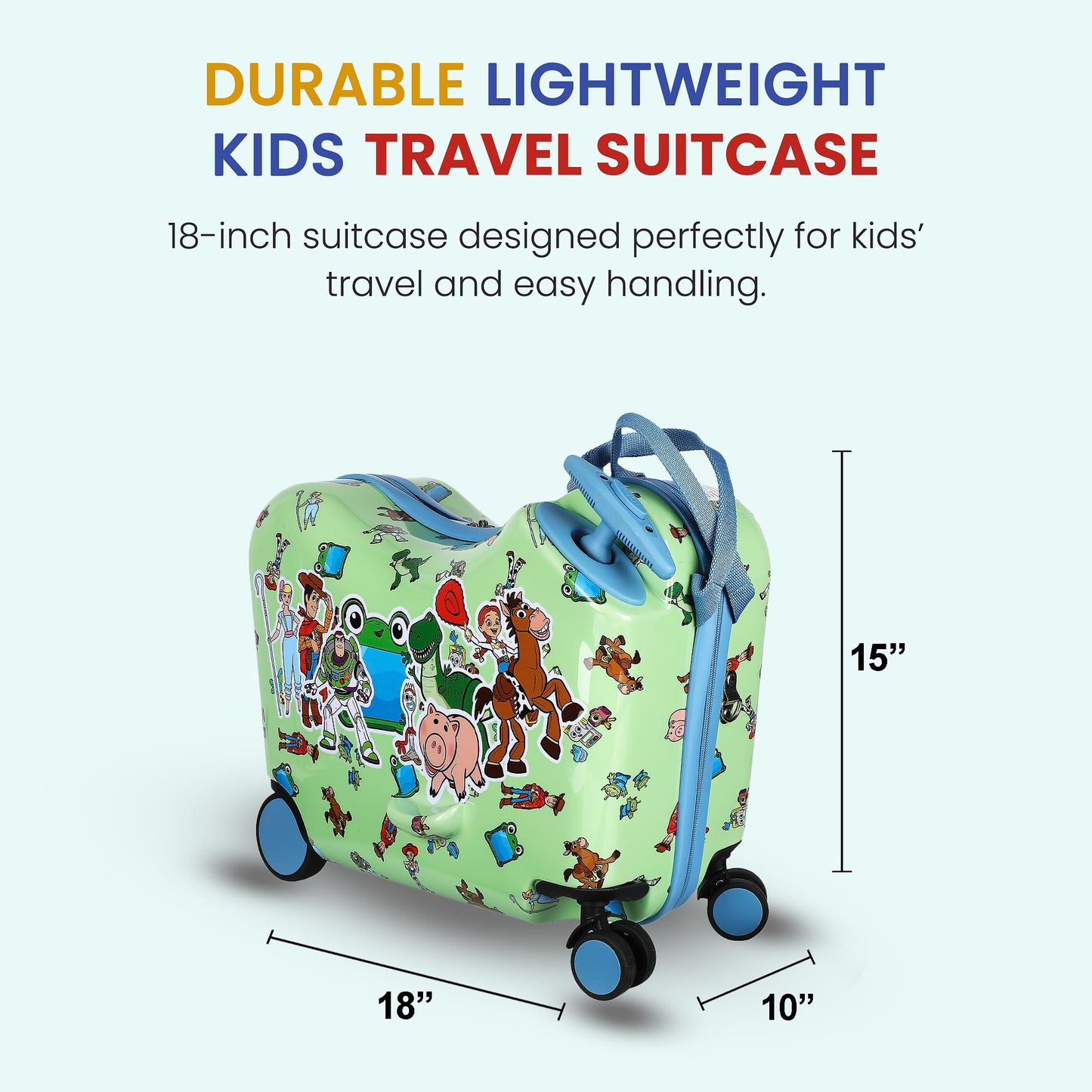 Bioworld Toy Story Kids Ride-On 15" Luggage For Travel and Adventures
