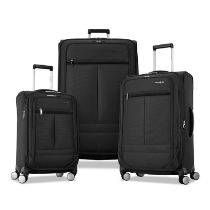 Samsonite Element 3-PC Soft-Sided 21/25/29 (Carry-On, Medium, Large Checked), Lightweight Expandable Luggage Set: 2 Front & Side Pocket, Four Spinner Wheels, Adjustable Handle, Durable