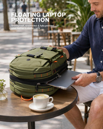 Tolaccea Travel Laptop Backpack, Carry On Backpack for Men Women, 40L-50L Expandable TSA Approved Rucksack Daypack Duffel Bag