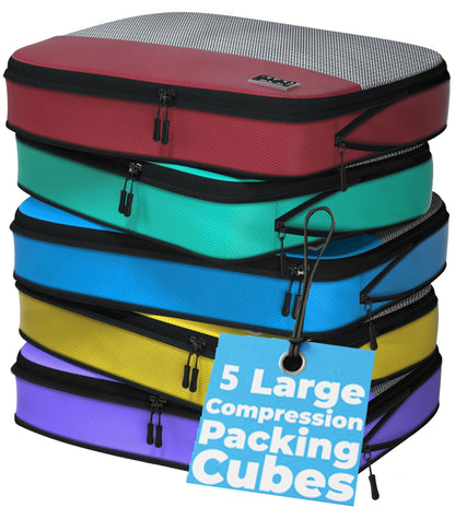 Packing Cubes for Suitcases - 5 Pcs set of Packing Cubes for Travel Carry on Suitcase Organizer Bags - Travel Cubes Organizer Bags for Luggage