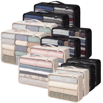 Silkfly 12 Pcs Packing Cubes for Suitcase Travel Luggage Bags Bulk Mesh Organizer Set for Hiking Camping Backpacking Clothes Accessories