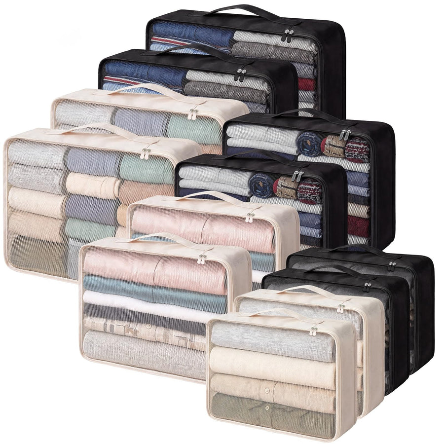 Silkfly 12 Pcs Packing Cubes for Suitcase Travel Luggage Bags Bulk Mesh Organizer Set for Hiking Camping Backpacking Clothes Accessories
