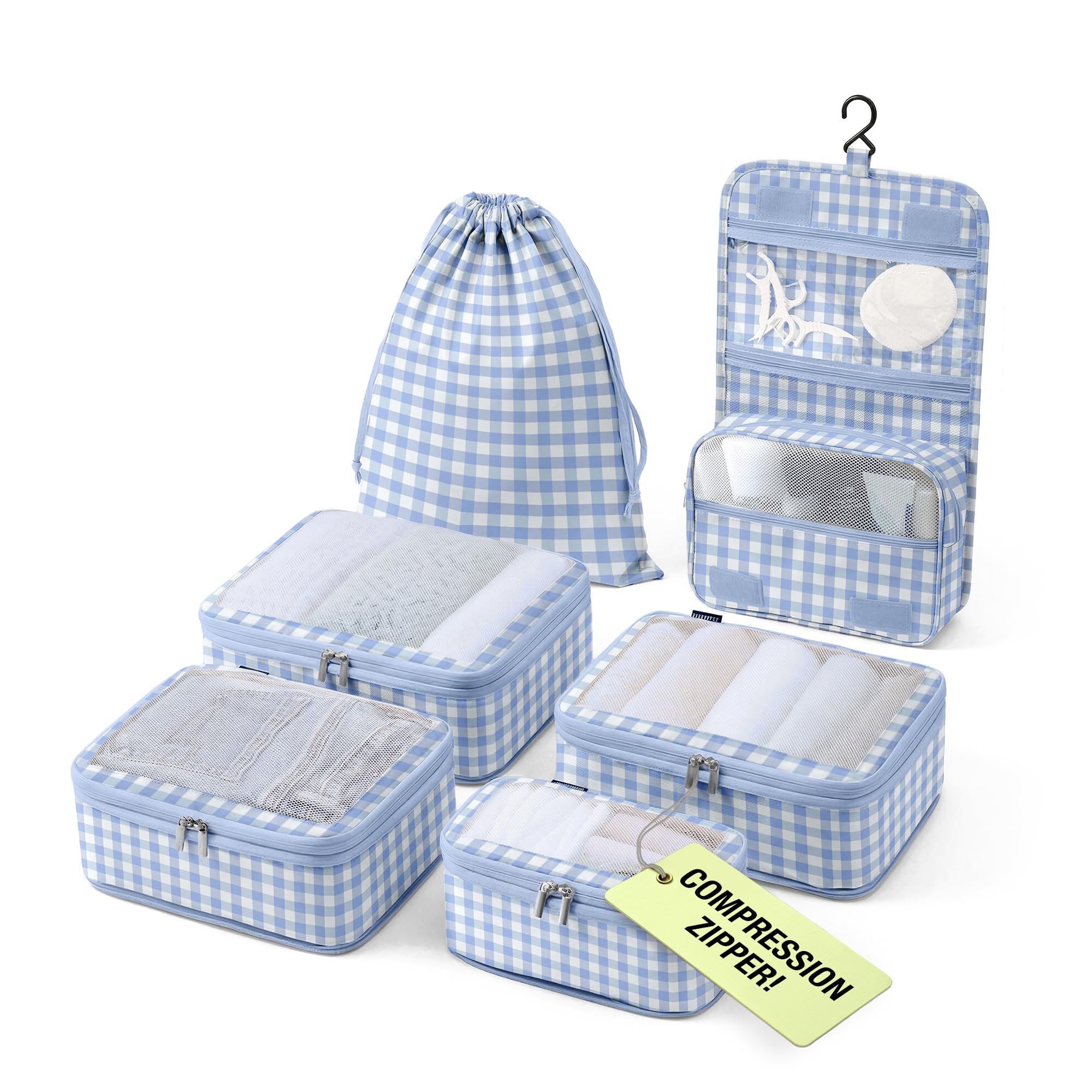 VANDEL Space-Saving Compression Packing Cubes for Women, Men, Compressible Carry On Suit Case Organizer Luggage Packing Cubes for Travel Organizer Bags for Luggage and Backpacks, Suitcase Cube