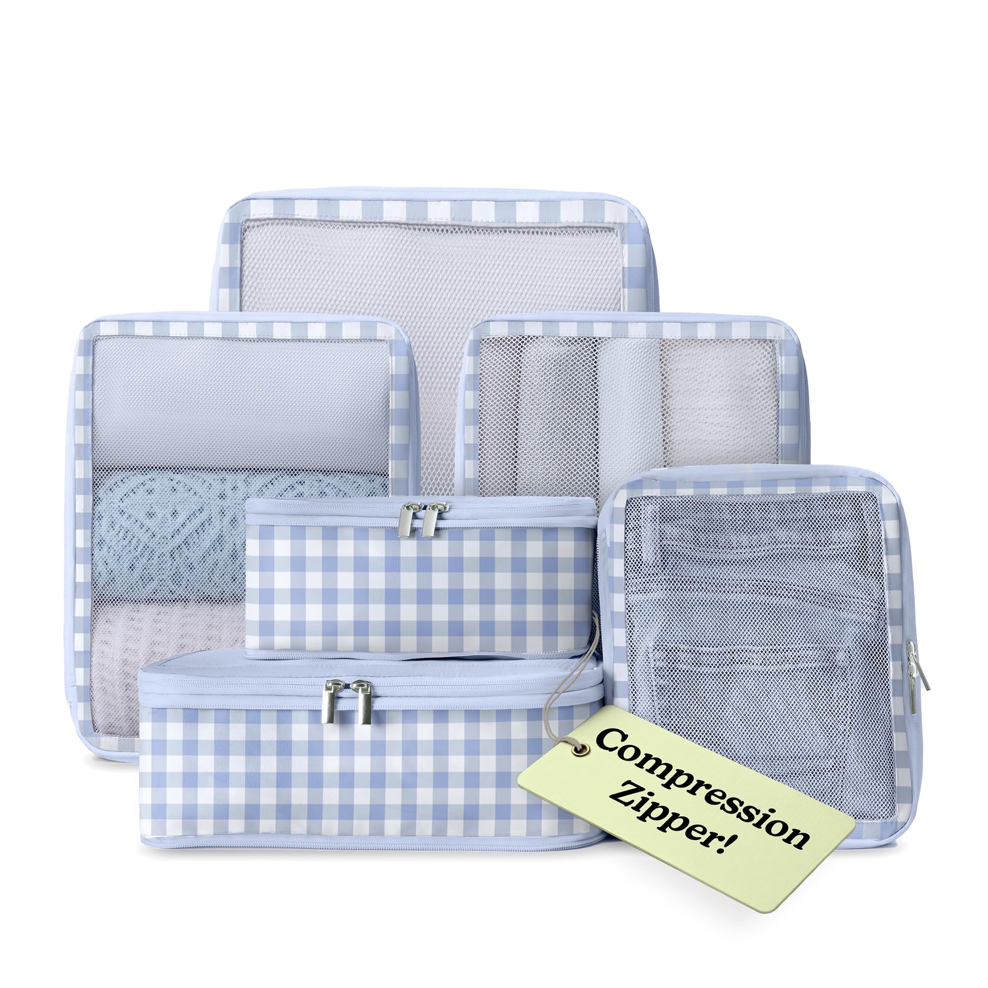 VANDEL Space-Saving Compression Packing Cubes for Women, Men, Compressible Carry On Suit Case Organizer Luggage Packing Cubes for Travel Organizer Bags for Luggage and Backpacks, Suitcase Cube