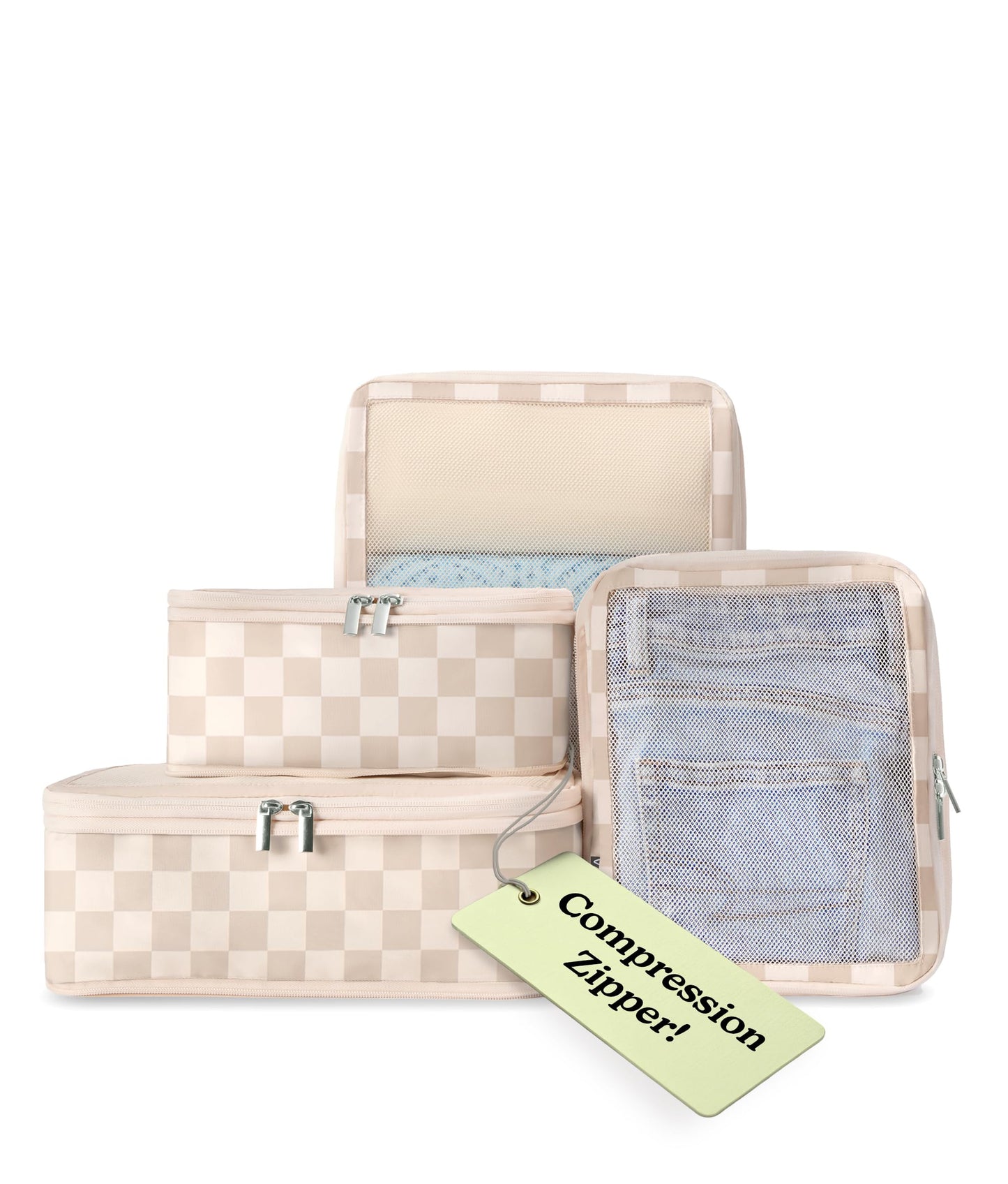 VANDEL Space-Saving Compression Packing Cubes for Women, Men, Compressible Carry On Suit Case Organizer Luggage Packing Cubes for Travel Organizer Bags for Luggage and Backpacks, Suitcase Cube