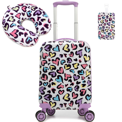 Esteemly Kid's Luggage Set 2 Piece Suitcase Set 16" Hardside Luggage with Spinner Wheels Kids Carry on Suitcase