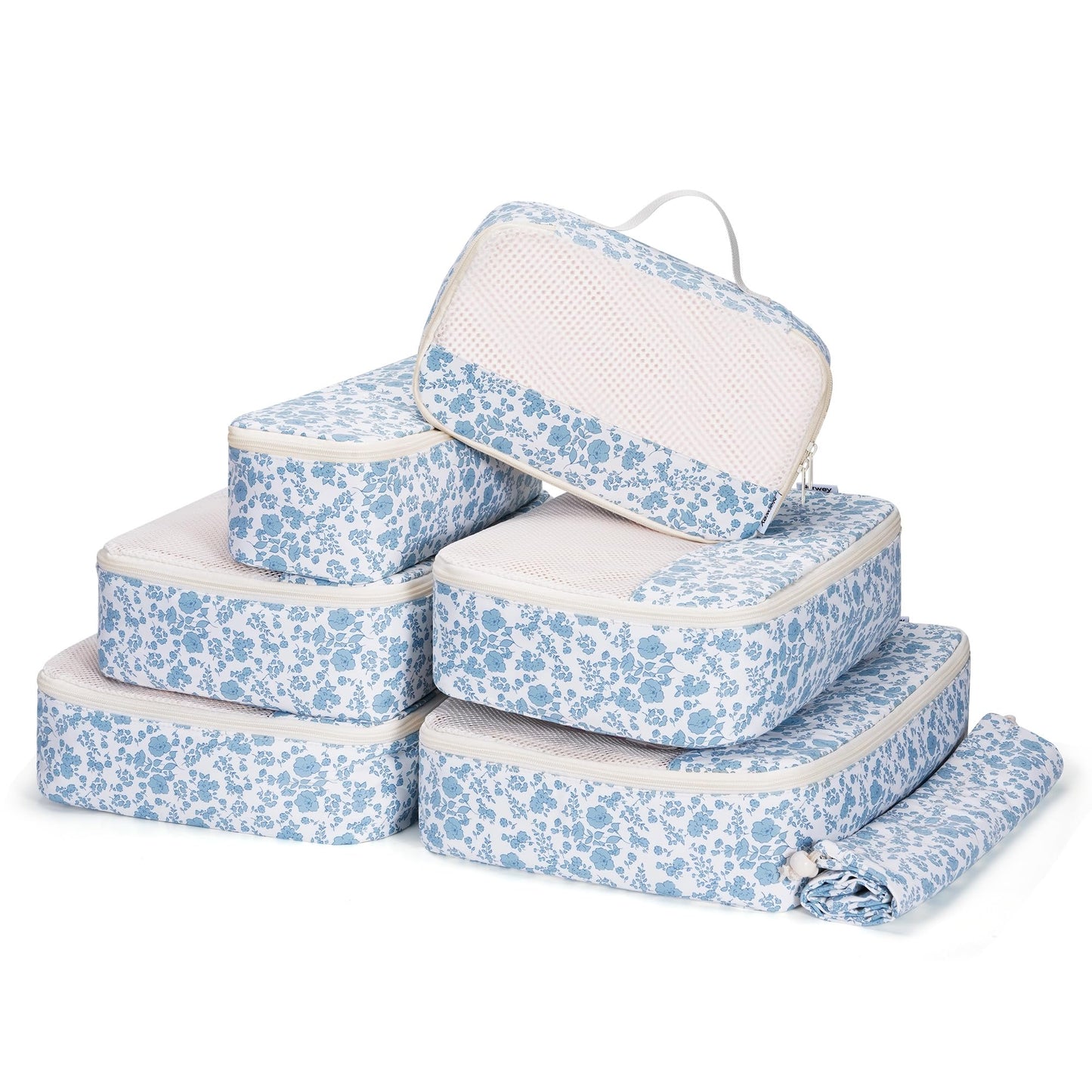 Narwey 7 Set Packing Cubes for Travel Carry on Suitcase Luggage Organizer Bags for Kids Women Men, Durable Packing Organizers Bag, Travel Essentials Accessories