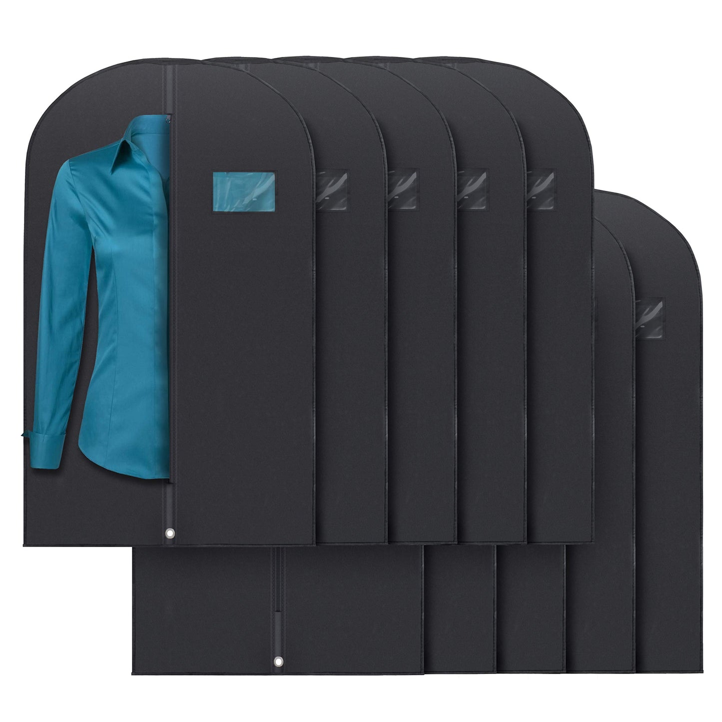 Plixio Garment Bags Suit Bag for Travel and Clothing Storage of Dresses, Dress Shirts, Coats— Includes Zipper and Transparent Window