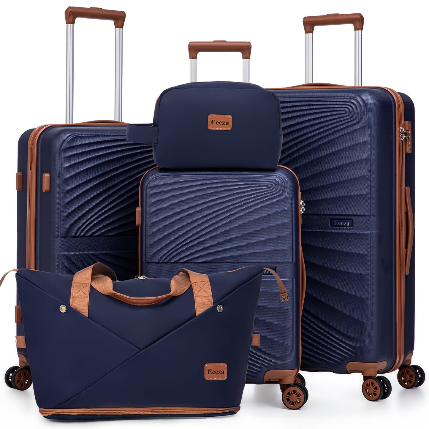 Eeeza Luggage Sets 5 Piece, Suitcases with Wheels, ABS Hard Case Luggage with TSA Lock Spinner Wheels, Carry On Luggage Set (20/24/28 inch)