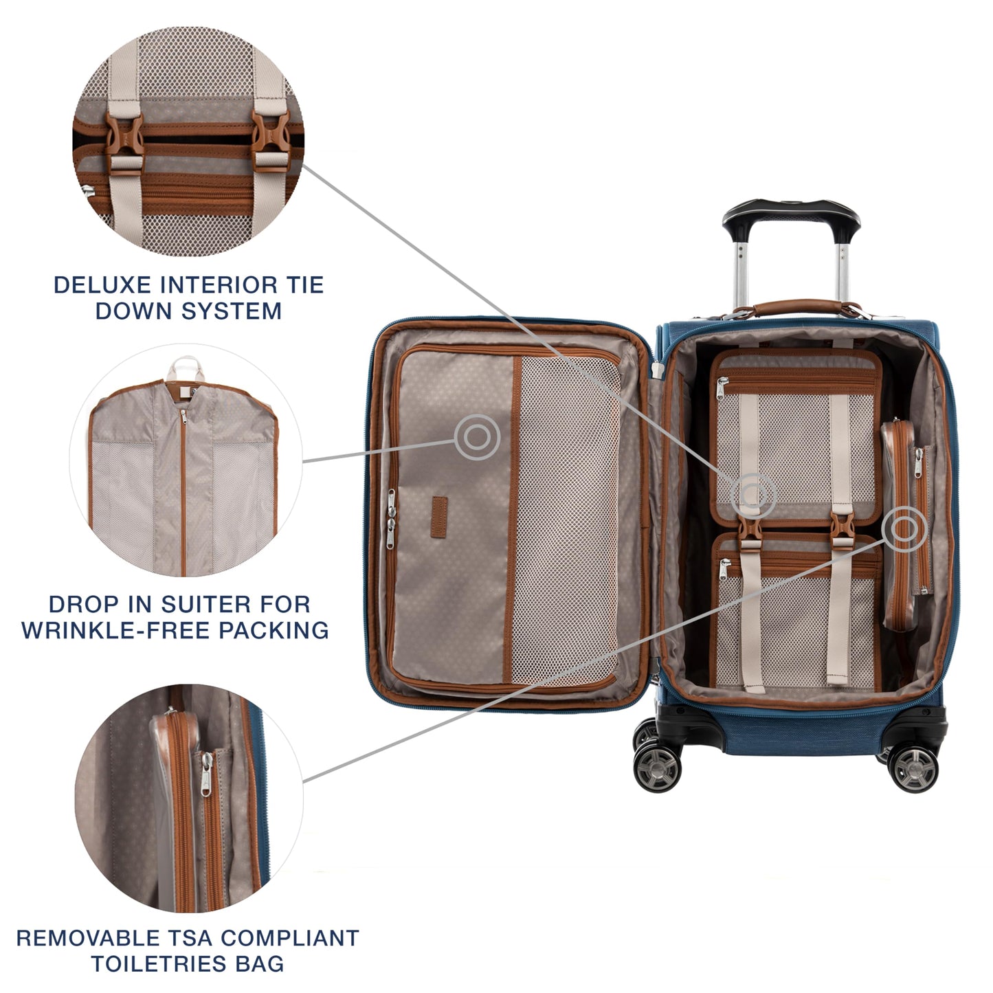 Travelpro Platinum Elite Softside Expandable Checked Luggage, 8 Wheel Spinner Large Suitcase, TSA Lock, Men and Women