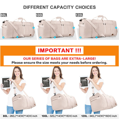 Urtala Travel Duffel Bag for Women & Men, Large Foldable Overnight Weekender Bag with Shoes Compartment & Shoulder Strap, Lightweight Waterproof Luggage Bag