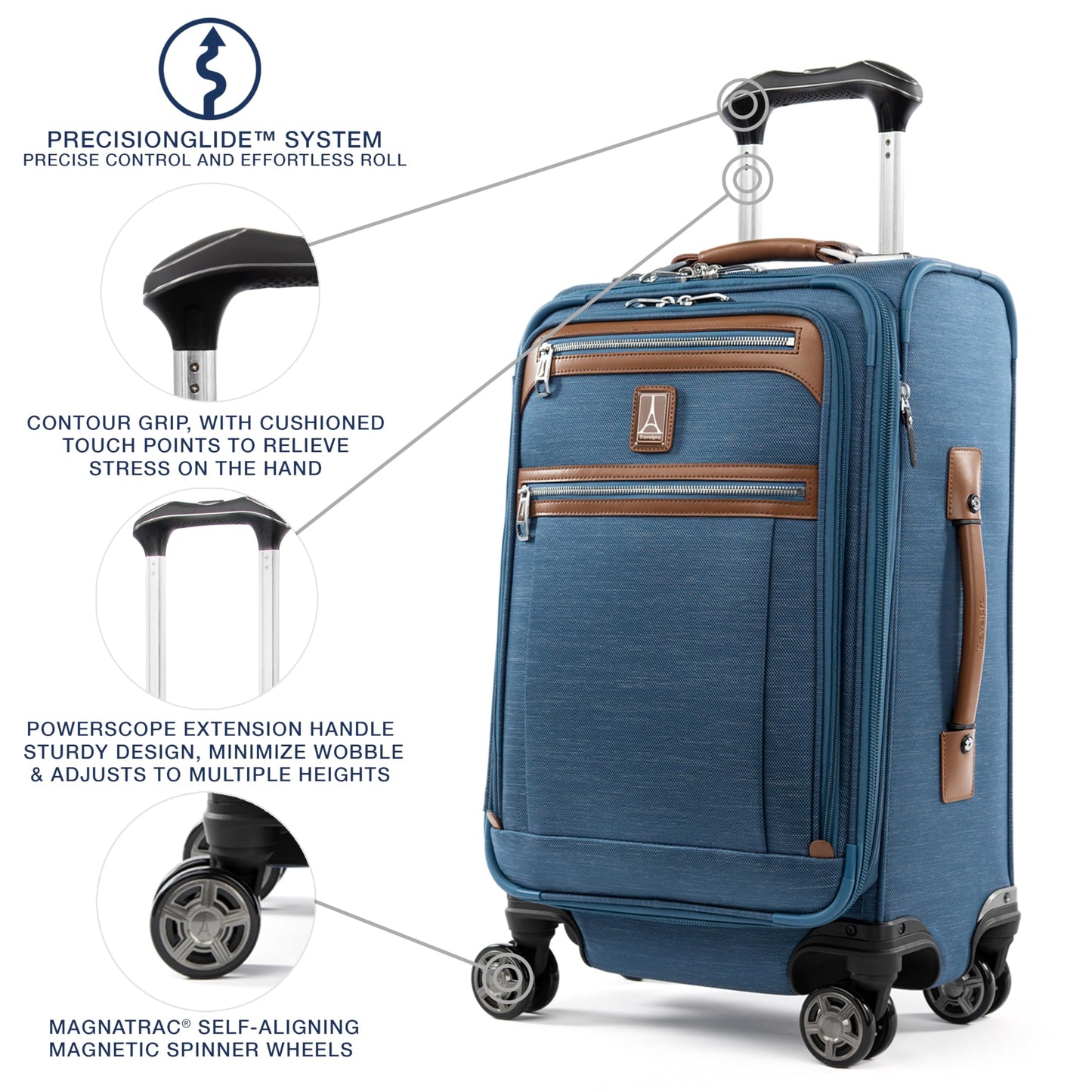 Travelpro Platinum Elite Softside Expandable Checked Luggage, 8 Wheel Spinner Large Suitcase, TSA Lock, Men and Women