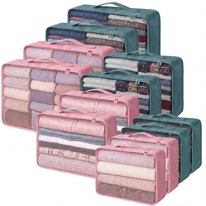 Silkfly 12 Pcs Packing Cubes for Suitcase Travel Luggage Bags Bulk Mesh Organizer Set for Hiking Camping Backpacking Clothes Accessories