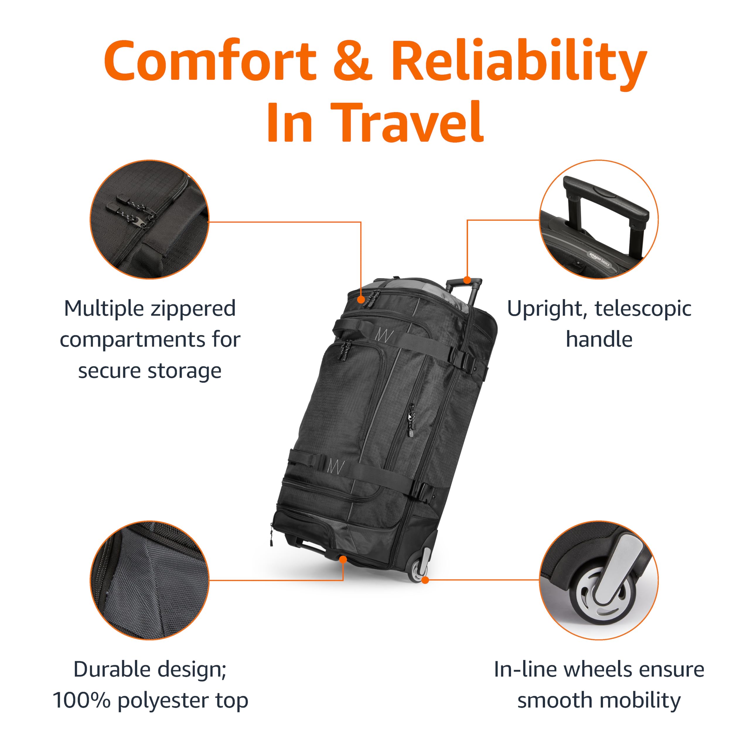 Amazon Basics Ripstop Wheeled Duffel