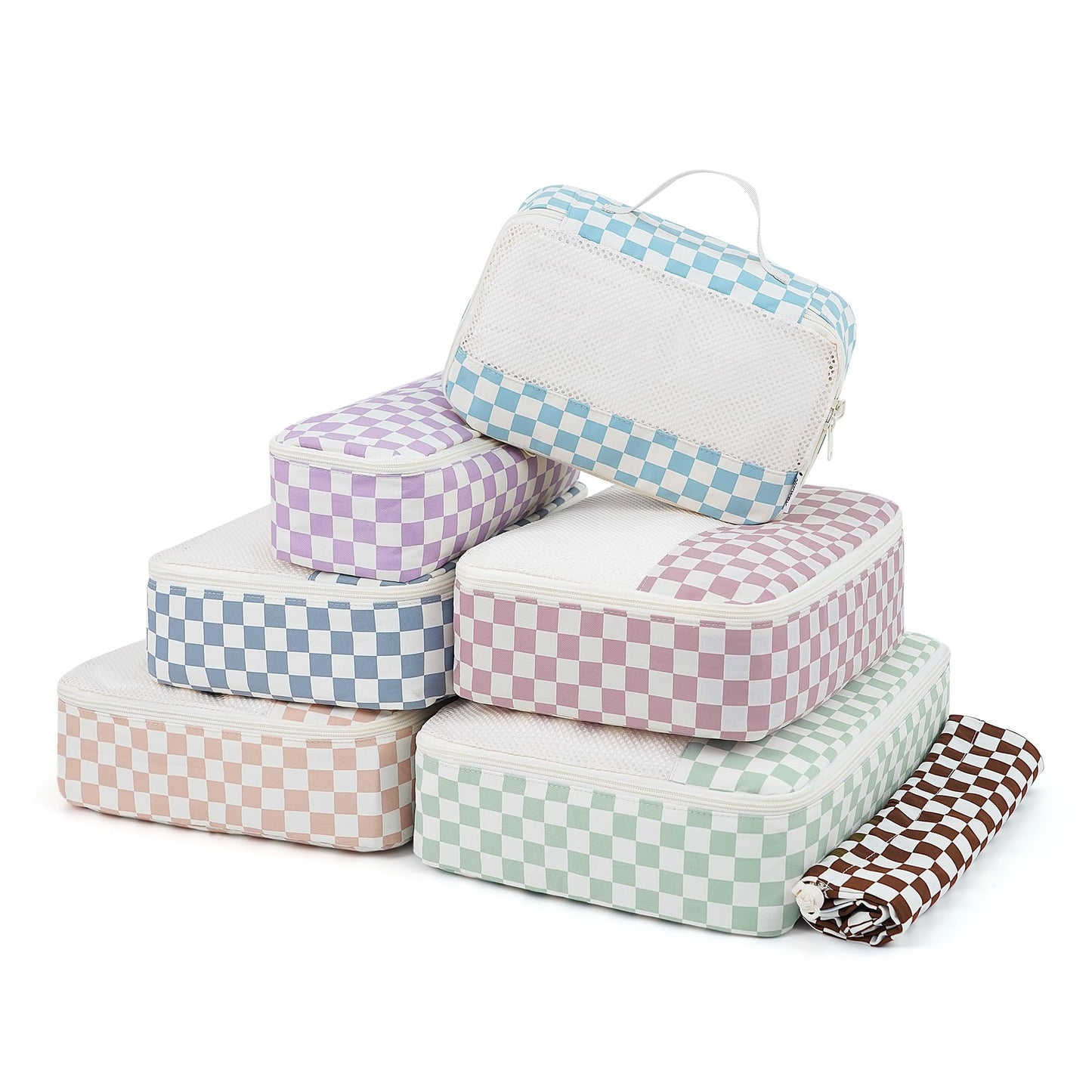 Narwey 7 Set Packing Cubes for Travel Carry on Suitcase Luggage Organizer Bags for Kids Women Men, Durable Packing Organizers Bag, Travel Essentials Accessories