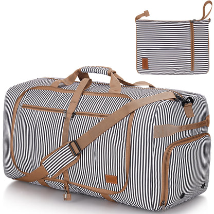 Urtala Travel Duffel Bag for Women & Men, Large Foldable Overnight Weekender Bag with Shoes Compartment & Shoulder Strap, Lightweight Waterproof Luggage Bag