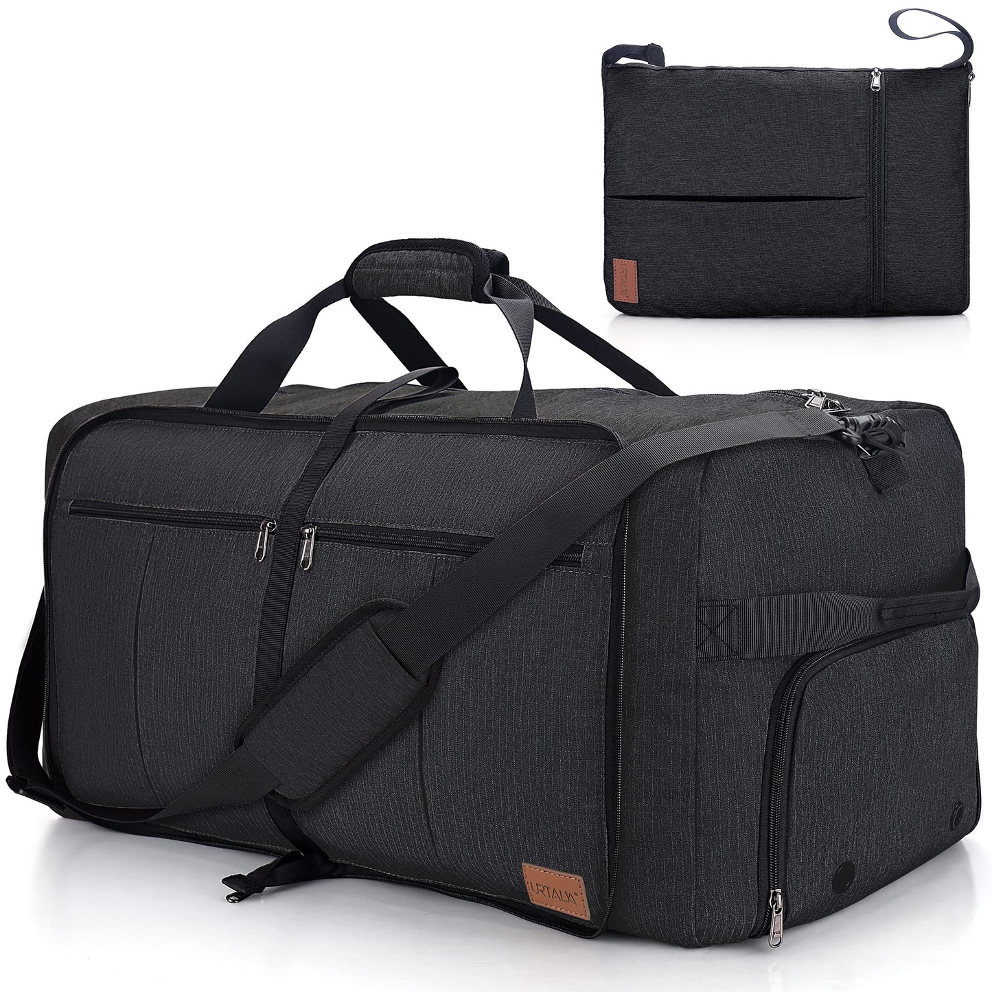 Urtala Travel Duffel Bag for Women & Men, Large Foldable Overnight Weekender Bag with Shoes Compartment & Shoulder Strap, Lightweight Waterproof Luggage Bag