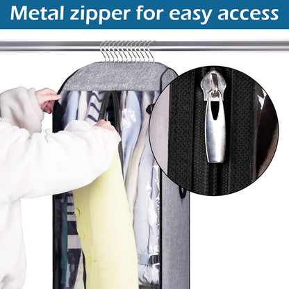 MISSLO Hanging Garment Bags for Closet Storage, Moving Bags for Clothes 50" Suit Travel Cover for Men, Women, Coat, Jacket, Shirt, Clothing