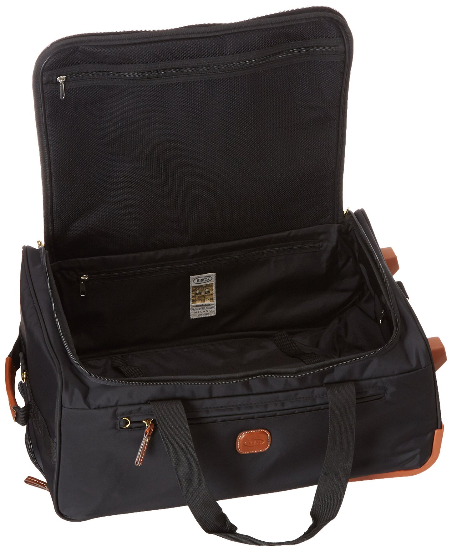 Bric’s X-Bag 21” Rolling Duffel, Water-Resistant Recycled Nylon Carry-On with Silent Wheels & Leather Details