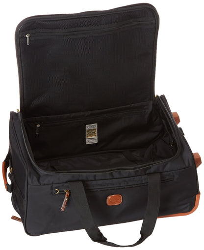 Bric’s X-Bag 21” Rolling Duffel, Water-Resistant Recycled Nylon Carry-On with Silent Wheels & Leather Details