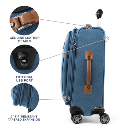 Travelpro Platinum Elite Softside Expandable Checked Luggage, 8 Wheel Spinner Large Suitcase, TSA Lock, Men and Women