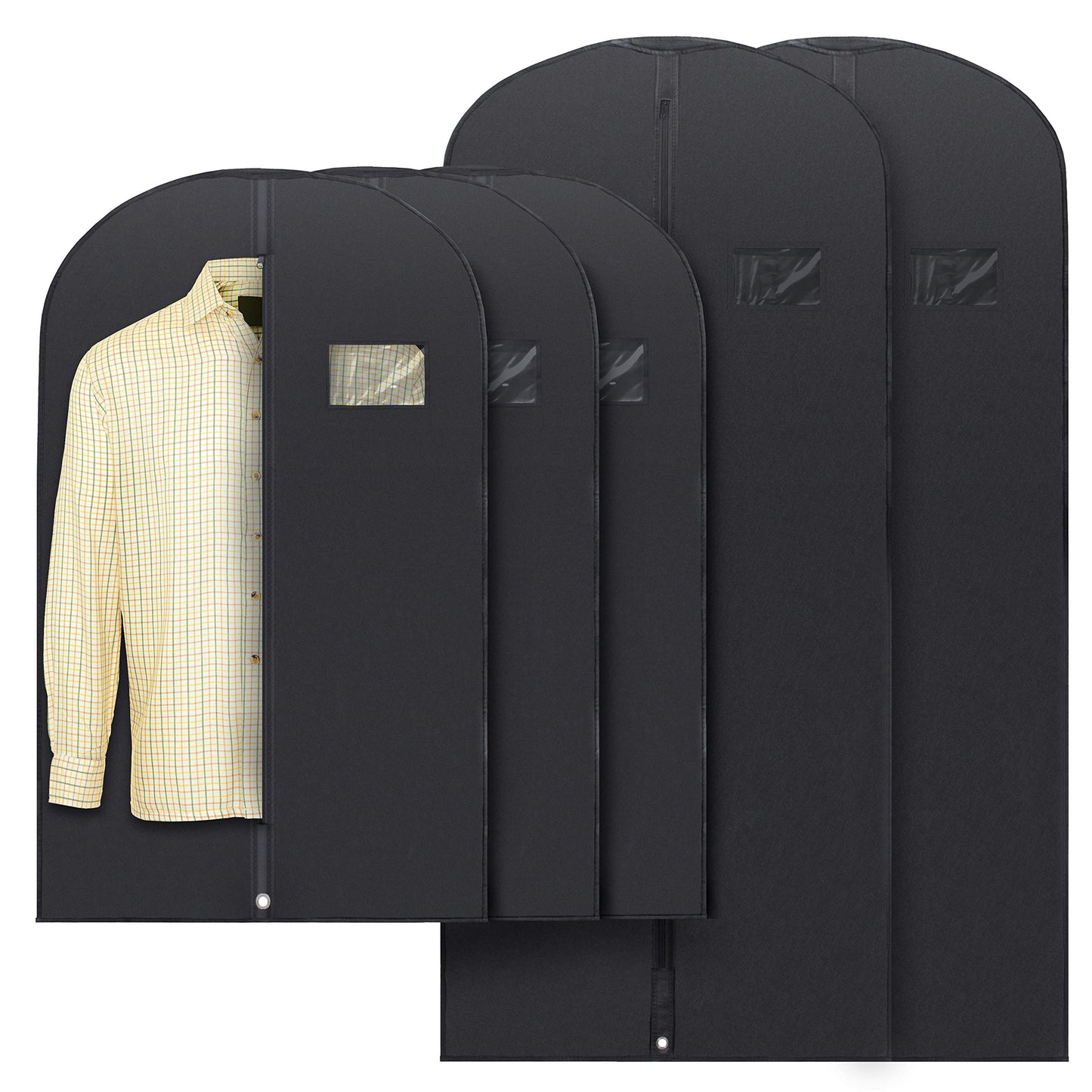 Plixio Garment Bags Suit Bag for Travel and Clothing Storage of Dresses, Dress Shirts, Coats— Includes Zipper and Transparent Window
