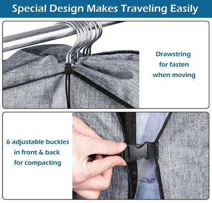 MISSLO Hanging Garment Bags for Closet Storage, Moving Bags for Clothes 50" Suit Travel Cover for Men, Women, Coat, Jacket, Shirt, Clothing