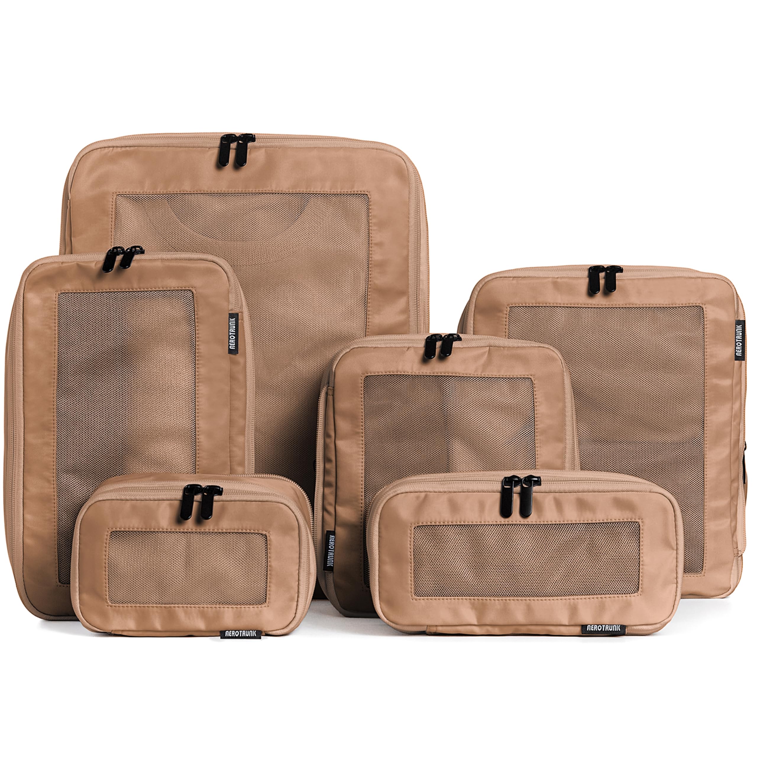 Aerotrunk Compression Packing Cubes for Travel - Luggage Organizer Bags - Double Zipper Packing Cubes for Suitcases