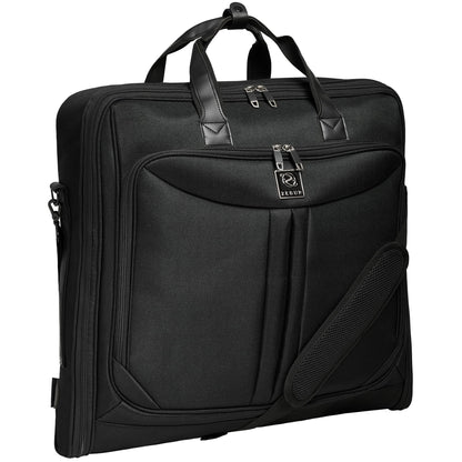 ZEGUR Premium Suit Garment Bag Carry On - Hangs 4 Suits - Travel & Business with Shoulder Strap and Laptop Compartment
